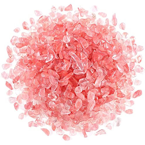 WAYBER Dekorative Kieselsteine, 460 g (Füllung 1 Tasse), unregelmäßige Kristallsteine, rosa Steinkies für Aquarien, Schildkröten, Aquarien, Dekoration, Sukkulenten, Landschaft, Blumentopf, Vase,