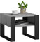 MATKAM Couchtisch KAJA H50 x B60 x T63,6 cm, offene Ablage unter der Tischplatte, Kufenbeine, Wohnzimmer Couchtisch Modern Wohnzimmertisch Universal (Beton)