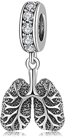 Magic Charms Anatomischer Lungen-Charm für Armband, 925er Sterlingsilber Gothic Anatomischer Charm für Damen Geschenk