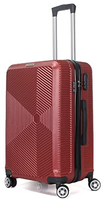 Valise Grande Taille 75cm – Bagage Soute XL 94L ABS Léger et Résistant – 4 Roues Doubles 360° Silencieuses – Cadenas 3 Chiffres – Bordeaux – TROLLEY ADC – Collection Luton