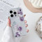 DEFBSC Compatible with iPhone 14 Pro Max Case, Clear Floral Flower Pattern Print Design for Girls Women Flexible Shockproof Soft TPU Bumper Protective Flower Phone Case - Purple Peony