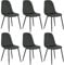 Lestarain Esszimmerstühle 6er Set, für Schlafzimmer Küche Wohnzimmer, ergonomisches Design, Küchenstühle mit Samtbezug, Metallbeinen, Dunkelgrau