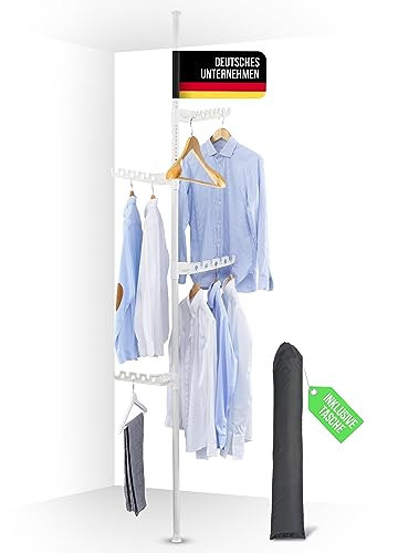 Bondelia Andrea Kleiderständer | Teleskop Kleiderstange ohne Bohren [STECKBAR] Coat Rack Offener Kleiderschrank System - verschiedene Varianten zur Wahl