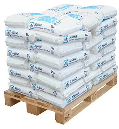 ALPOSAL® di AGUALEVE®: sale da piscina 40 x 25 kg (pallet intero), adatto per tutti gli impianti elettrolisi, piscine, vasche idromassaggio, ecc. | Naturale, rapidamente solubile, elevata purezza