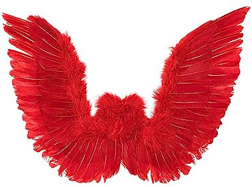 Funidelia | Alas de plumas roja para hombre y mujer Demonio, Diablo, Halloween, Terror - Accesorios para adultos, accesorio para disfraz - Rojo