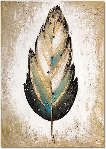 MHLCMG Leinwand Malerei Abstrakte Federn Bilder Wandkunst Vintage Poster Kunstdruck Bild Wand Wohnzimmer Schlafzimmer Dekor Kein Rahmen (80X120CM)