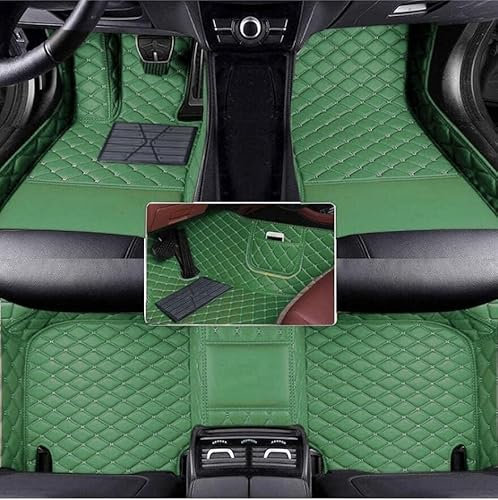 YYZYY Nach Maß Auto Fußmatten aus PU-Leder in maßgefertigter Größe für Stufenheck, Schrägheck, Coupe, Kombi, Cabriolet und Großraumlimousine (grün)