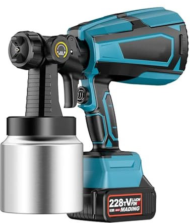 PISTOLA DE PULVERIZACIÓN Eléctrica Inalámbrica, Pulverizador De Pintura Para Muebles De Coche, Aerógrafo Con Revestimiento De Acero, 5 Boquillas, Compatible Con Batería Makita, 1000ML