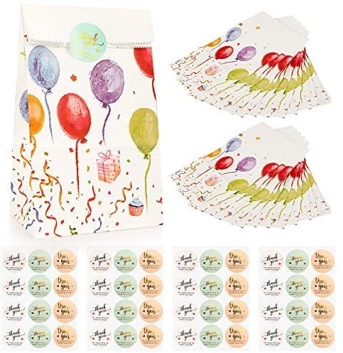 Geschenktüten, Papiertüten, Candybar Tüten, Bunte Geschenktüten Papier, zum Mitgebsel Kindergeburtstag Geschenken, Hochzeit, Party, usw. 24X13X8cm 24 Stück Weiß