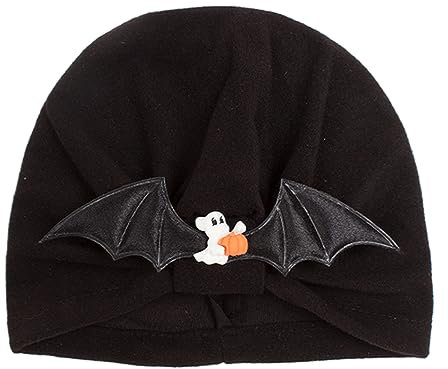 money7 Kürbis-Teufel-Babymütze, stilvolle Babymütze mit Schleife und Haarnadel, modisches Halloween-Accessoire zum Verschönern Ihres Babygeschenks, Schwarz