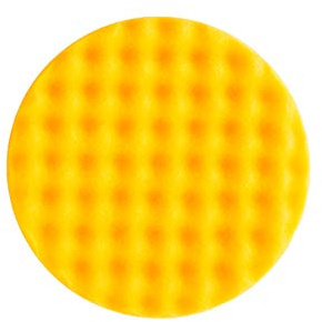 Mirka Schaumstoffpad Polierschwamm Ø150mm x 25mm / gelb gewaffelt/für Finish- und Polierarbeiten/für Polarshine Polituren / 1er-Pack