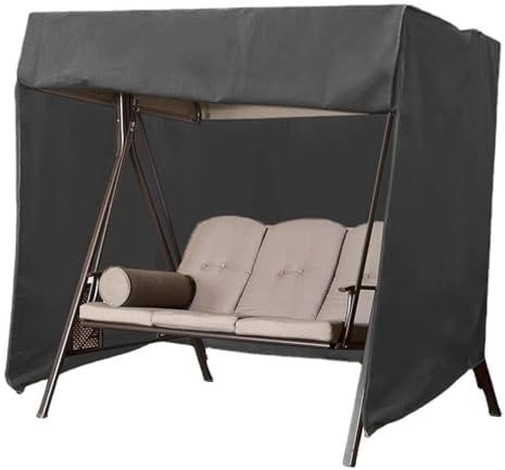 ZONADAH Outdoor Swing Cover 3 Triple Seater Hammock Cover Garden Waterproof Swing Cover Patio Canopy UV Resistant Cover for Swing Furniture Chair 220x125x170cm