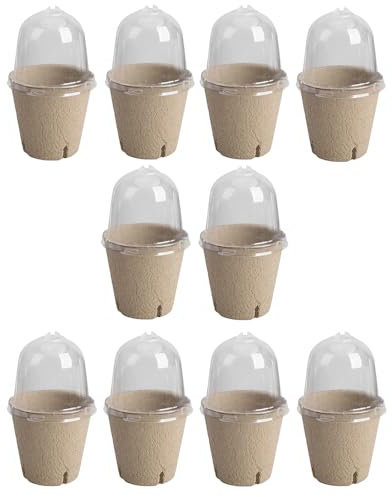 10Pcs Round Nursery Pots, Flower Pot for Plant Cultivation Compostable Containers Easy to Transplant, Ideal for Garden and Greenhouse (6cm)