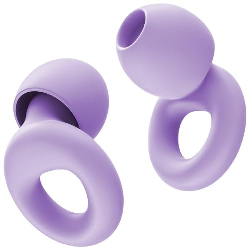 HOYIO Ohrstöpsel Zum Schlafen 27Db, Anti Schnarch Ohrenstöpsel für Die Nacht, Lärmschutz Gehörschutzstöpsel Gegen Schnarchen Schlaf, Gehörschutz zum Motorrad Fliegen Konzert Festival, Violett