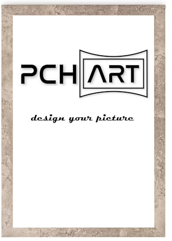 PCH[art] Bilderrahmen 'New Alaya - Organics' | Farbe: Beton | Größe: 25x35 | eleganter Frame für Ihre Fotos und Motive