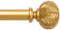 Curtain pole with 1inch diameter poles, extendable from 120 to 300 cm (48 to 120 inches), gold color, with ball finials, curtain brackets and fitting kits. Easy to install.