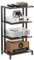 W&H 4 Ebenen Holz HiFi Rack, Plattenspieler ständer für Alben und Schallplatten, Stereoracks und Ständer mit Ablagefächern für DVD Spieler, Spielkonsolen, TV Boxen, WiFi Router