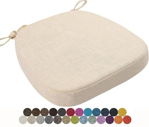 seokor Stuhl-Sitzkissen Garten 40x38/43x40/43x42cm Rutschfestes Sitzauflage, Indoor Outdoor Stuhlkissen,mit Bindeband Küche Sitzauflage Waschbar für Esszimmerstühle,Büro(Color2,40x38x3cm)