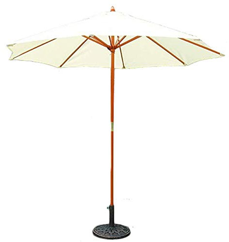 OWOHYG Parasol de Table de Patio extérieur de 9 Pieds avec Poteau en Bois, pour marché, Jardin, Cour, Plage, terrasse, Bord de Piscine, décor de café, Pare-Soleil