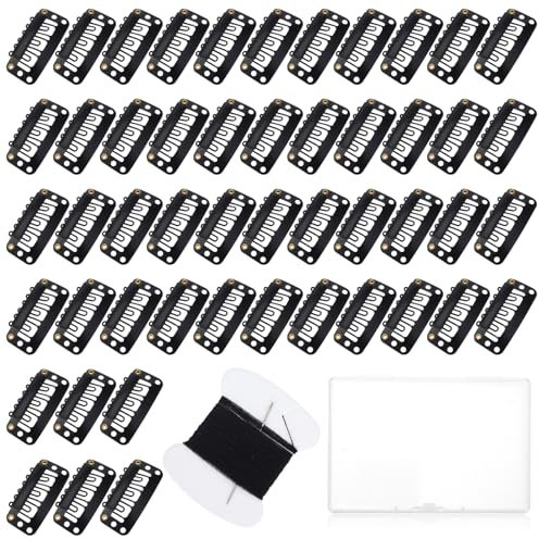 50 Stück Schleier Klammern Haarclips Perücke Haar Extensions Klips Perückenclip Haarverlängerung 6 Zähne Kammclips Zähne U-Form Metall Haarverlängerungsclips Haarteil Zubehör Perücken Schnappkammclips