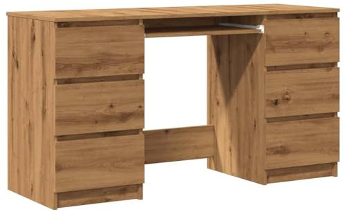 vidaXL Schreibtisch Artisan-Eiche 140x50x77 cm Holzwerkstoff, Tisch, Arbeitstisch, Büroschreibtisch, Bürotisch, Computertisch, Büromöbel, Schreibpult