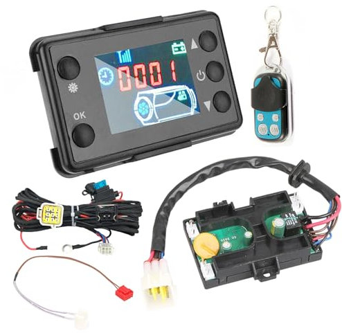 Inscrip 12 V Diesel Heating Control Board, Main Board of Diesel Heating Controller, LCD Control Switch of the Auxiliary Heater Control Panel with Sensor Wiring Harness, Suitable for Chinese Diesel