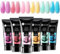 UR SUGAR Nail Extension Gel ,6 Couleurs 15ml Pastel Construction Builde, Rosa Bleu Polygel & Acrygel Séchage ongles Poly LED/UV Idéal pour l’été