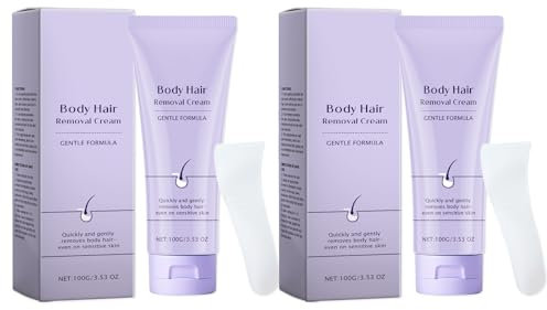 2 Stück Haarentfernungscreme, Enthaarungscreme, Schnelle und Effektive Haarentfernung für Männer Frauen, Creme zur Haarentfernung für Achsel, Brust, Arme und Beine, Hair Removal Cream, 11