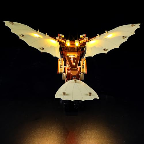 YEABRICKS LED Lumière pour Lego-10363 Icons La Machine Volante de Léonard de Vinci Modèle de Blocs de Construction (Ensemble Lego Non Inclus)