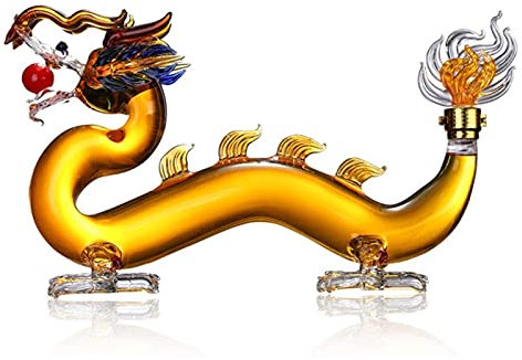 Glass decanter Dragon Shaped Whiskey Decanter, Home Bar Glass Wine Decanter Large Capacity Liquor Decanters with Glass Stopper Decanter