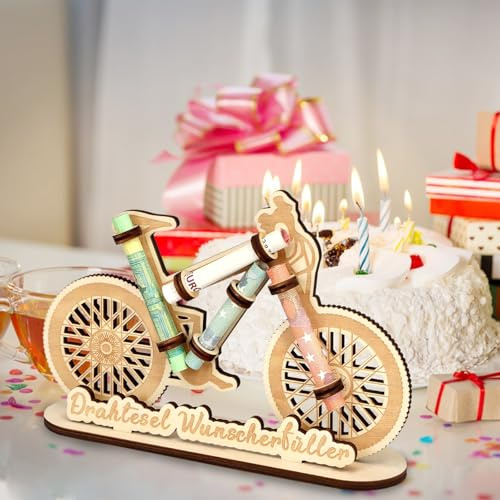 Geldgeschenk Fahrrad Geburtstag Geldgeschenk Holz, Fahrrad Deko Geschenk, Kreative Fahrrad Geschenke Geburtstag Geld Geschenke für Radfahrer Freunde Friends Familie