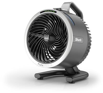 Shark FlexBreeze HydroGo Fan—Ultra-powerful portable fan with indoor + outdoor mist. Corded & cordless, 5 speeds, evaporative misting, Grey, FA052