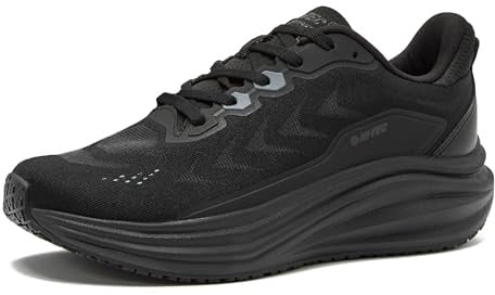HI-TEC Resist SR Runner Mesh Black Non Slip Work Shoes for Women, Comfortable Water Resistant Womens Food Service Sneakers, Medium and Wide Width - Black, 8 Wide