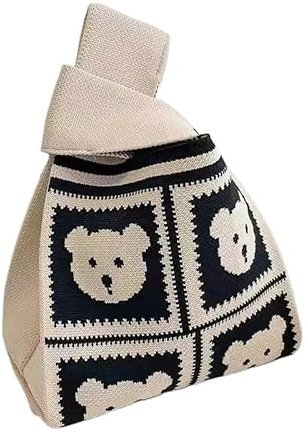 YYLUOYANG Damen Geknotet Tasche 1Pcs Mode Woven Handtaschen Frauen Handgelenk Tasche Casual Tote Tasche Wiederverwendbare Einkaufstaschen Stricken Handgelenk Tasche(A9)