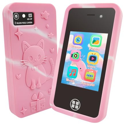 Kinder-Smartphone für Mädchen, Weihnachts- und Geburtstagsgeschenke für Mädchen im Alter von 3–10 Jahren,Kinderspielzeug,Handy,7,6 cm (3 Zoll) Touchscreen für Kleinkinder,Lernspielzeug mit