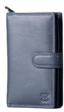 Medium Leather Tab Purse (Navy)