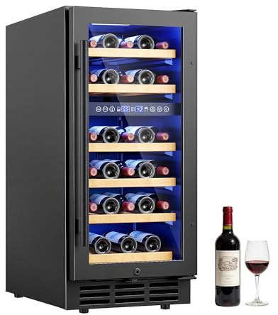 ICEVIVAL 15 Under Counter Refrigerator, 29 Bottle Wine Cooler with Dual Zones for Built-In or Freestanding Use, Features Removable Shelves and Glass Door, Ideal