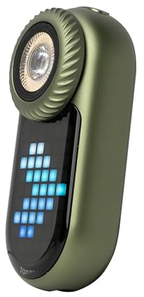 LOOP GEAR LOOPDOT Rechargeable EDC Torch,400 Lumens Ultra-Bright Pocket Flashlight with Customisable RGB Pixel Display,Interactive Games & Adjustable Modes - Ideal Gadget Gift (Green)