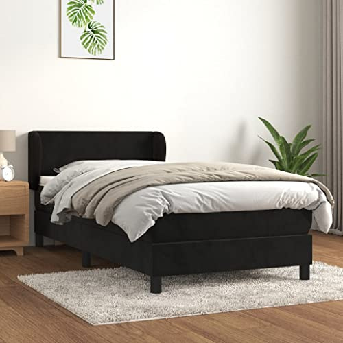 QZZCED Federbett mit verstellbarem Kopfteil und Taschenfederkernmatratze, weicher Samt und Unterstützung von mittlerer Härte, inklusive Matratzenschutz, ideal