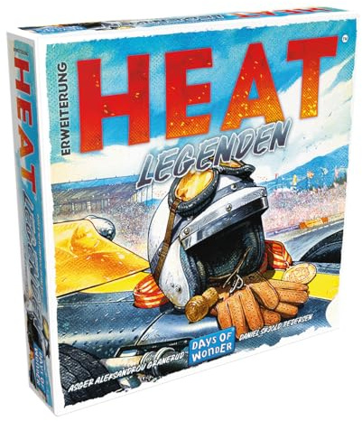 Asmodee, Heat – Legenden, Strategisches Kennerspiel, Deutsch | Rasante Rennspiel-Erweiterung mit neuen Fahrern und Herausforderungen für 1-5 Spieler, 60 Minuten, Brettspiel ab 10 Jahren