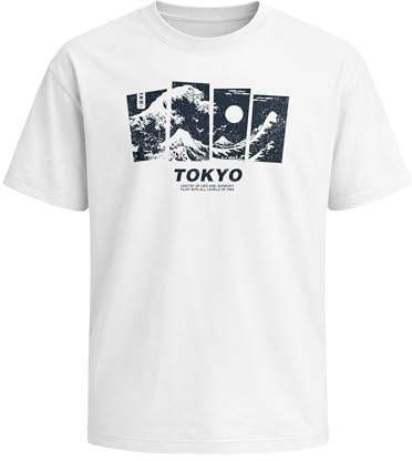 Neverless® Herren T-Shirt - Tokyo Wave - Printshirt Oversized Relaxed Fit Sommer Fashion Streetstyle