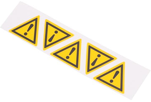LOEFLIFA Danger Sign Self Adhesive Warning Sign with Triangle Exclamation Mark Sticker, Peel and Vinyl Label for Safety Use in Hazardous Areas, Yellow Security Stickers Window, 5 Pcs Pack