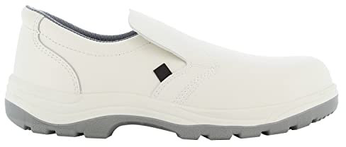 SAFETY JOGGER Stahlkappen Sicherheits S2 Clog 44 EU - X0500 - Professioneller Arbeitsschuh für Damen oder Herren im Leder, ohne Schnürsenkel, ideal für die Küchen- oder Lebensmittelindustrie, Weiß