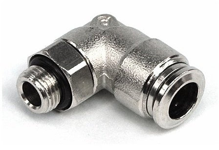 8mm G1/8 Steckanschluss 90°; drehbar komplett vernickelt