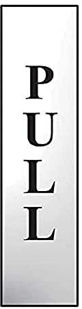 Scan SCA6034C Self adhesive chrome sign - Pull - (vertical) 50 x 200mm