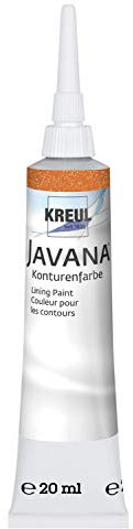 Kreul 814820 - Javana Seidenmalerei Konturenfarbe für Stoffe mit Perlglanzeffekt, 20 ml Tube mit Feinspritzdüse, rotgold
