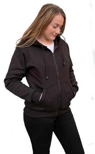 Bikers Gear The CrossFire - Chaqueta negra con capucha Kevlar para mujer, protección CE, negro, 10