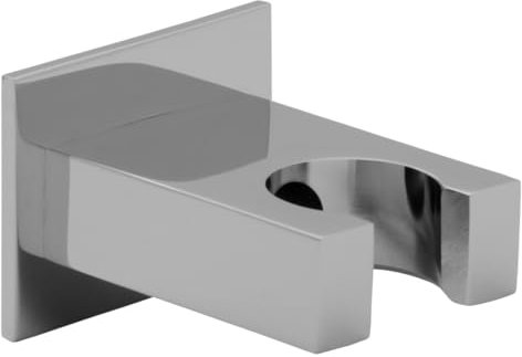Halterung Wandhalter für Handbrause / Duschbrause in quadratischer Form aus Messing verchromt