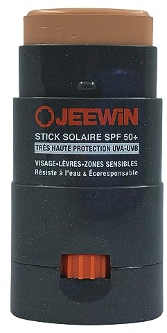 JEEWIN Stick Protecteur Solaire SPF50+ Visage et Lèvres waterproof 12 g (BEIGE)