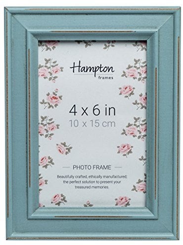 Hampton Frames PALOMA PAL301946B - Cornice portafoto in stile shabby chic, effetto invecchiato, 10 x 15 cm, colore: azzurro